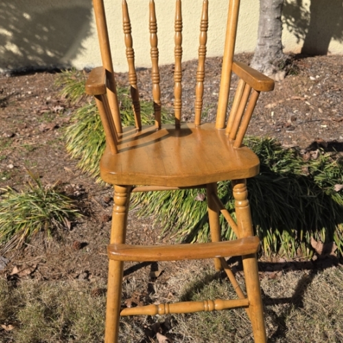 Green High Chair Planter by Laura Harman - BEFORE